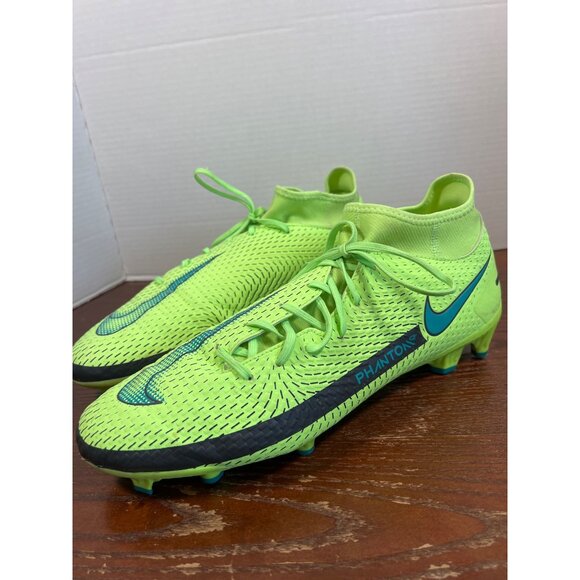 Nike Phantom GT2 Elite DF FG Soccer Cleats Lime/Blue Mens Size 12 - Picture 4 of 7